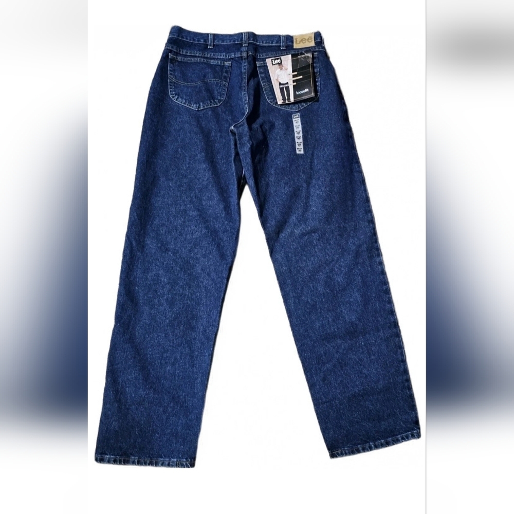 Lee Jeans NWT Y2K Vtg Loose Fit Men 38x34 Blue Straight Baggy Grunge Skater